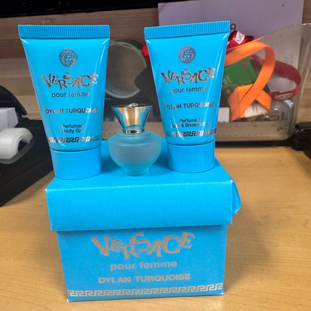 Versace Dylan Turquoise Body Gel, Bath & Shower Gel, And Dylan Turquoise Perfume